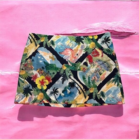 TALBOTS Womens Tropical Palm Print Skirt Size 14P - Picture 1 of 7